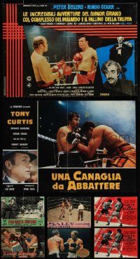 9a307 LOT OF 12 FORMERLY FOLDED BOXING ITALIAN PHOTOBUSTAS '60s-80s a variety of movie scenes!