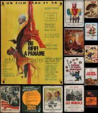 9a328 LOT OF 13 FORMERLY FOLDED 23x31 FRENCH POSTERS '60s-70s images from a variety of movies!