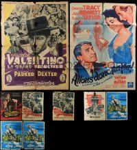 9a052 LOT OF 9 FOLDED 24X32 FRENCH POSTERS '50s-60s great artwork from a variety of movies!