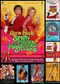 9a089 LOT OF 12 UNFOLDED MOSTLY SINGLE-SIDED MISCELLANEOUS AUSTIN POWERS MOVIE POSTERS '90s-00s