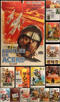 9a103 LOT OF 20 FORMERLY FOLDED SPANISH POSTERS '50s-70s a variety of different movie images!