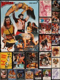 9a104 LOT OF 27 FORMERLY FOLDED PAKISTANI POSTERS '70s-00s images from a variety of movies!