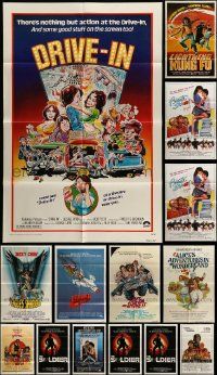 9a190 LOT OF 20 FOLDED 1970S-80S ONE-SHEETS '70s-80s cool illustrated posters from many artists!
