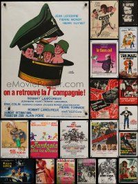 9a319 LOT OF 25 FORMERLY FOLDED 23x31 FRENCH POSTERS '50s-90s a variety of cool movie images!
