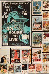 9a161 LOT OF 65 FOLDED ONE-SHEETS '50s-70s great images from a variety of different movies!