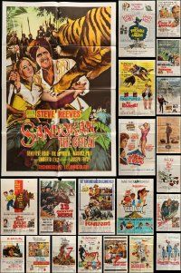 9a160 LOT OF 67 FOLDED ONE-SHEETS '60s-70s great images from a variety of different movies!