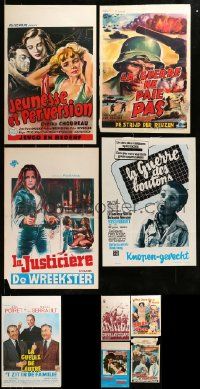 9a292 LOT OF 17 FORMERLY FOLDED BELGIAN POSTERS '50s-70s a variety of different movie images!