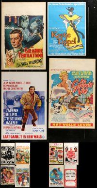 9a289 LOT OF 19 FORMERLY FOLDED BELGIAN POSTERS '50s-70s a variety of different movie images!
