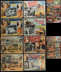 9a267 LOT OF 24 WESTERN MEXICAN LOBBY CARDS '50s-60s great scenes from several cowboy movies!