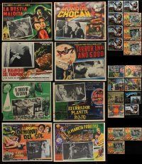9a266 LOT OF 27 1950S-1980S SCI-FI, HORROR AND FANTASY MEXICAN LOBBY CARDS '50s-80s cool images!