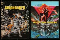 9a035 LOT OF 2 JAMES BOND SOUVENIR PROGRAM BOOKS '70s Moonraker & The Spy Who Loved Me!