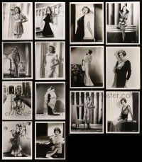 9a341 LOT OF 30 CLAUDETTE COLBERT REPRO 8X10 STILLS '80s great portraits modeling cool outfits!