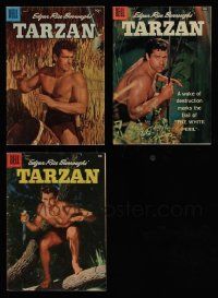 9a029 LOT OF 3 1956-58 TARZAN DELL COMIC BOOKS '56-58 Edgar Rice Burroughs stories w/ Gordon Scott!