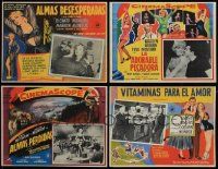 9a278 LOT OF 4 MARILYN MONROE MEXICAN LOBBY CARDS '50s-60s Don't Bother to Knock, Let's Make Love