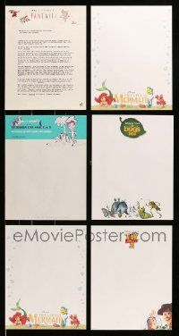 9a005 LOT OF 6 DISNEY LETTERHEADS '50s-90s Fantasia, Little Mermaid, Toy Story 2 & more!