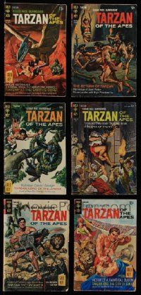 9a030 LOT OF 6 1964-69 TARZAN OF THE APES GOLD KEY COMIC BOOKS '64-69 Edgar Rice Burroughs, cool!