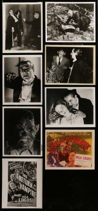 9a401 LOT OF 8 RETURN OF THE VAMPIRE REPRO 8X10 STILLS '70s Lugosi, werewolf + color title card!