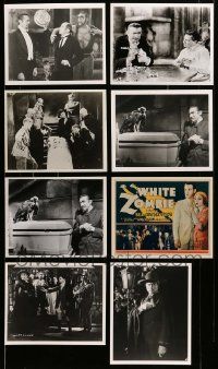 9a400 LOT OF 8 WHITE ZOMBIE REPRO 8X10 STILLS '70s Bela Lugosi in every scene + color title card!