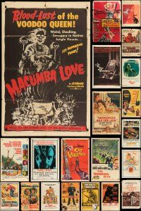 9a188 LOT OF 29 FOLDED ONE-SHEETS '50s-70s great images from a variety of different movies!