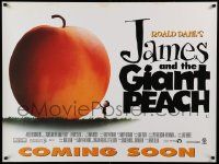 9b122 JAMES & THE GIANT PEACH advance DS British quad '96 Disney stop-motion fantasy peach cartoon!