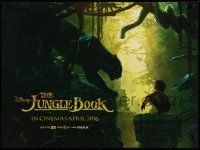 9b123 JUNGLE BOOK teaser DS British quad '16 great image of Mowgli with Shere Khan and Kaa!