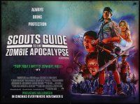 9b128 SCOUTS GUIDE TO THE ZOMBIE APOCALYPSE advance DS British quad '15 vintage style Chorney art!