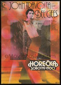 9b275 SATURDAY NIGHT FEVER Czech 11x16 '79 best different art of disco dancer John Travolta!