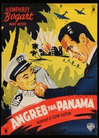 9b291 ACROSS THE PACIFIC Danish '45 Stilling art of Humphrey Bogart punching Japanese officer!