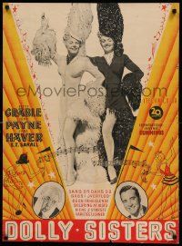 9b310 DOLLY SISTERS Danish '49 sexy entertainers Betty Grable & June Haver in wild outfits!