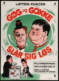 9b315 GOG OG GOKKE SLAR SIG LOS Danish '70s Wenzel art from Laurel & Hardy compilation!