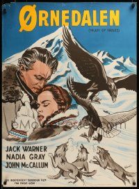 9b353 VALLEY OF THE EAGLES Danish '53 K. Wenzel art of Jack Warner, Nadia Gray, Arctic animals!
