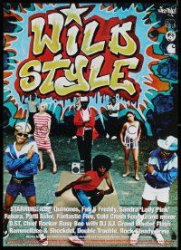 9b135 WILD STYLE English double crown R90s different photographic image of breakdancers + graffiti