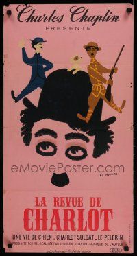 9b430 CHAPLIN REVUE French 16x30 '60 Charlie comedy compilation, great artwork by Leo Kouper!