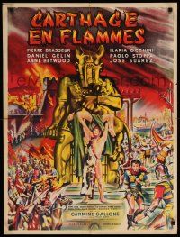 9b455 CARTHAGE IN FLAMES French 23x32 '60 Cartagine in Fiamme, cool different Jean Mascii art!