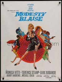9b473 MODESTY BLAISE French 24x32 '66 Bob Peak art of sexiest female secret agent Monica Vitti!