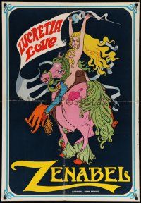 9b209 ZENABEL Italian 1sh '69 completely different of Lucretia Love with sword on horse!