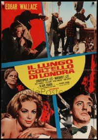 9b173 PSYCHO-CIRCUS Italian 26x38 pbusta '68 Christopher Lee, Leo Genn, Circus of Fear!