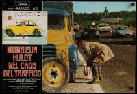 9b234 TRAFFIC Italian 18x26 pbusta '73 Jacques Tati as Mr. Hulot, cool inset art!
