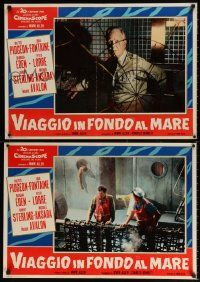 9b221 VOYAGE TO THE BOTTOM OF THE SEA set of 5 Italian photobustas '62 Lorre , Eden, Pidgeon!