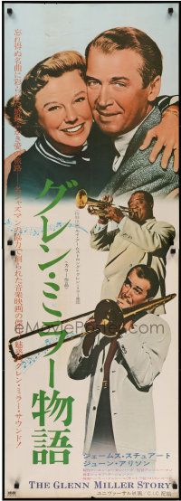 9b814 GLENN MILLER STORY Japanese 2p R71 James Stewart, June Allyson, Louis Armstrong!