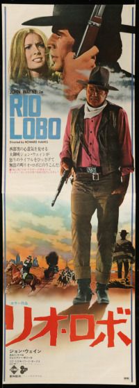 9b827 RIO LOBO Japanese 2p '71 Howard Hawks, Give 'em Hell, John Wayne, great different images!
