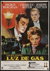 9b529 GASLIGHT Spanish R82 artwork of Ingrid Bergman, Joseph Cotten, Charles Boyer by Jano!