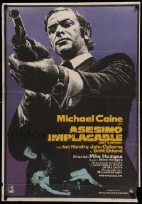 9b530 GET CARTER Spanish '75 cool art of Michael Caine holding shotgun!