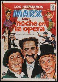 9b562 NIGHT AT THE OPERA Spanish R81 Groucho Marx, Chico Marx, Harpo Marx, Kitty Carlisle