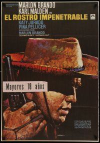 9b568 ONE EYED JACKS Spanish R72 great artwork of star & director Marlon Brando with gun by Mac!