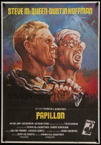 9b570 PAPILLON Spanish R84 great art of prisoners Steve McQueen & Dustin Hoffman by Jano!