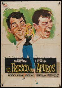9b601 YOU'RE NEVER TOO YOUNG Spanish '64 different art of Dean Martin & wacky Jerry Lewis by Juno!