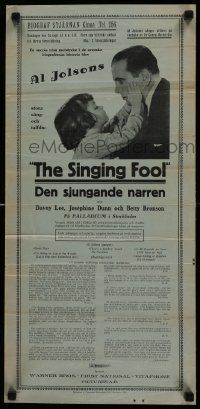 9b046 SINGING FOOL Swedish stolpe '30 great close image of Davey Lee with Al Jolson!