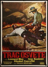 9b374 DEATH'S DEALER Yugoslavian 20x28 '71 cool spaghetti western art by Rodolfo Gasparri!