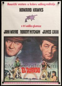 9b377 EL DORADO Yugoslavian 20x28 '66 John Wayne, Robert Mitchum, Howard Hawks, different!